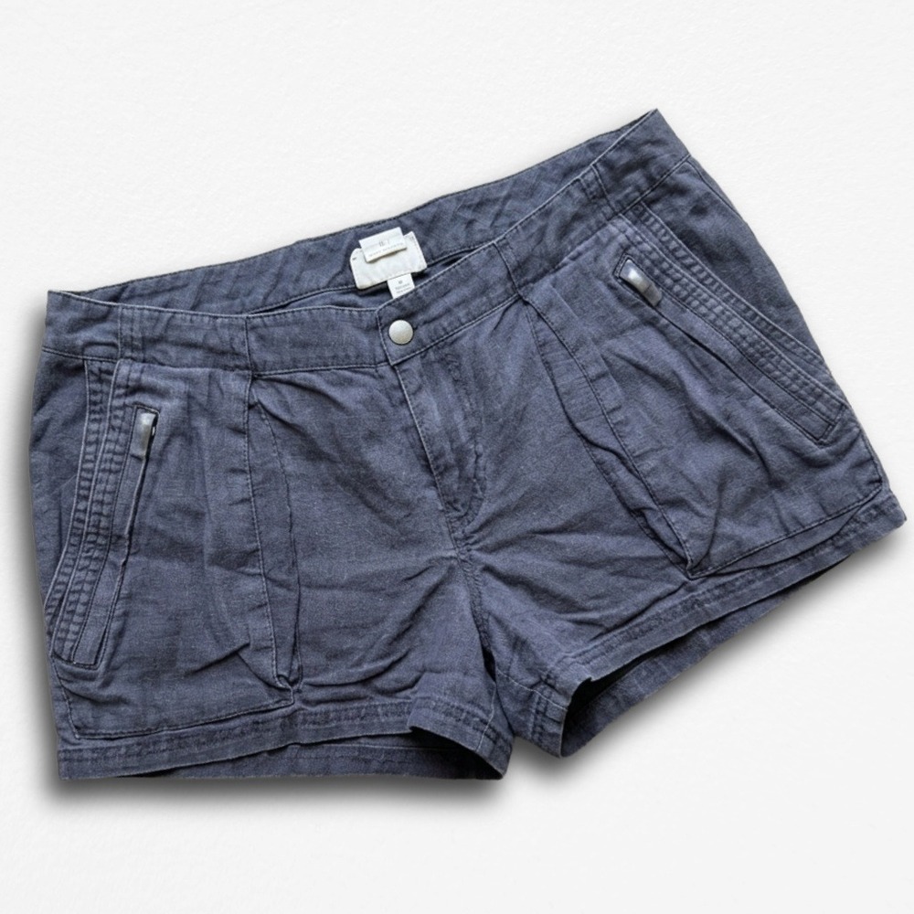 Converse One Star Womens Linen Blend Utility Shorts Gray Size 8 Zip Pocket